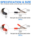 Specification of 60 Piece 53mm Insulated Alligator Clip Kit Red Black Electrical Test Clips With Plastic Handles