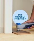 Knock Out Any Weekend Upgrade Without Breaking A Sweat Grabbing This 12V Brushless Cordless Oscillating Multi Tool in use for DIY smoothing.