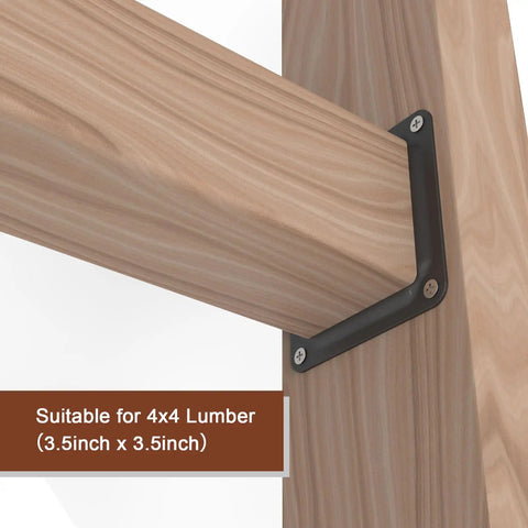 8 Pack 4x4 Wood Post Plate Connector With Powder Coated Decking Post Base and Fence Post Anchor Base shown on wood