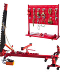 Heavy Duty Auto Body Frame Puller 5 Ton 49kN Straightener and Dent Repair Tool for Car Restoration with accessories.