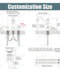 8 Inch Widespread Bathroom Sink Faucet With 3 Hole Deck Mount Vanity Mixer Tap Pop Up Drain Antique Brass Double Lever Handle All Metal Brass Construction Rustproof And Easy To Install. Size diagram with measurements and installation details.