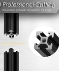 Ten Pieces 48 Inch T Slot Aluminum Extrusion Profile 1220mm European Standard Aluminum Linear Rail, close-up of black T-slot profile