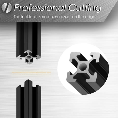 Ten Pieces 48 Inch T Slot Aluminum Extrusion Profile 1220mm European Standard Aluminum Linear Rail, close-up of black T-slot profile