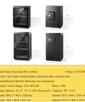 Workhorse Grade 3D Printer Filament Storage Cabinet With Huge 115 Liter Space, featuring steel and glass, with various shelf configurations.