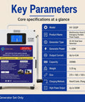 Power On The Go Hand Crank Generator 150W To 500W Emergency Charger specifications display and model details
