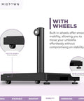 The Core Base Patio Umbrella Base With Wheels, Rock Solid 45 Lb Weather Resistant Aluminum Pole Stand with easy rolling wheels