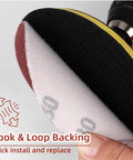 Three Inch Sanding Discs Kit 100 Pieces 80 to 3000 Grit Hook and Loop Quick Change Pads showing backing detail