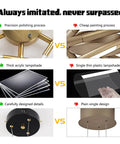 Comparison image showing quality of Dope Modern Black And Gold Sputnik Chandelier With 12 LED Heads versus lower quality options.