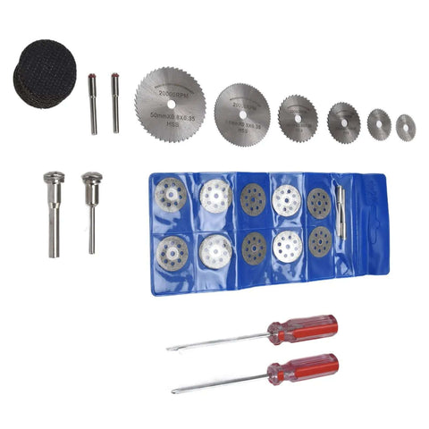 Forty Four Piece Cutting Wheel Set With Diamond Cutter Wheels and Circular Saw Blades for Rotary Tools