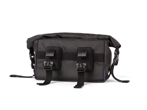 Back view of Dayliner Mini Roll Top Handlebar Bag 3 L Waterproof Commuter Sling With Shoulder Strap And Reflective Detail Recycled Ripstop