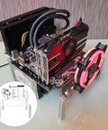 Open Air PC Case Bracket For Micro ATX Motherboards Open Frame Rig Stand Compact Chassis with visible components and clear design.