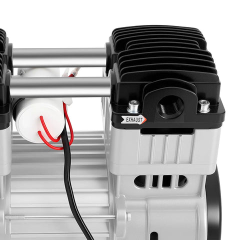 Heavy Duty Oil-Free Air Compressor Motor 7 CFM With High Torque Piston Pump. 110V 1100W Watt Quiet Industrial Grade Vacuum Unit For Shop And Garage Use Rust Resistant Aluminum Alloy Construction Reliable Power Delivery Low Maintenance Design Perfect For