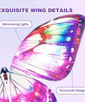 Flying RC Butterfly Drone With LED Light And Realistic Bionic Wing Flap Motion, detailed wing with LED glow, purple