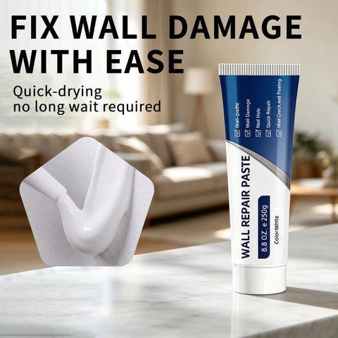 Drywall Repair Kit With Scraper For Quick Easy Hole And Crack Fix Water Resistant Patch Paste That Dries Fast And Paint Ready