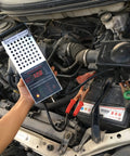 Car Battery Load Tester With Digital Voltmeter And Alligator Clips, Supports 6V 8V 12V 16V 24V Systems, Alternator And Charging System Diagnostics, Quick Starter Draw Test, Easy To Use Battery Tester For DIY Car Enthusiasts And Weekend Warriors, in engine bay