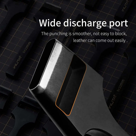 Pro Grade Leather Oval Hole Puncher for Watch Bands and Leather Crafting 5x25mm close-up of wide discharge port