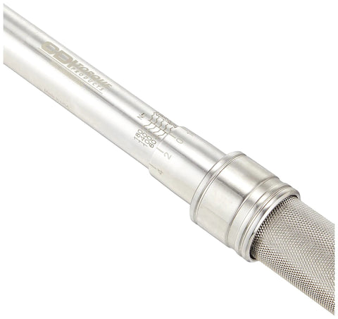 Beefed-Up Half Inch Drive Adjustable Micrometer Newton Meter Torque Wrench, 40 To 200 Nm Range with steel handle close-up