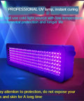 Pro 365Nm 395Nm 405Nm UV Curing Lamp For Rapid 3D Resin Exposure And Snappy Glue Drying Mounted On A Rock Solid Aluminum Base to cure quickly.
