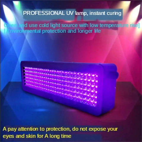 Pro 365Nm 395Nm 405Nm UV Curing Lamp For Rapid 3D Resin Exposure And Snappy Glue Drying Mounted On A Rock Solid Aluminum Base to cure quickly.