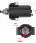 Outboard Starter Replacement For Mercury Marine Engines 9.9 15 18 20 25HP Fits 1980s Models side and end view dimensions
