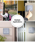 Multiple applications of Weatherproof Wall Push Button Release Switch for Outdoor Gate Opener, Access Control and Doorbell Systems.