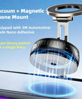 MagSafe Car Phone Mount With 360 Degree Rotatable Holder Rock Solid Vacuum Suction Up To 180 Lbs Nano Gel Grip in action