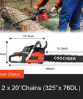 Powerful 62cc Gas Chainsaw With 20 Inch Bar For Real Tough Jobs Like Farm Clearing And Tree Trimming, 3.5 HP 2-Stroke