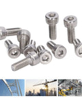 Badass 100 Piece Hex Socket Head Cap Screws And Galvanized Steel Fastener Kit With M4x0 7mm Thread, shiny screws for industrial repair.