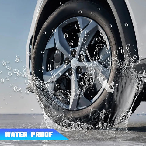 Car wheel splashing water, illustrating water-resistant 20 Pcs Lug Nut Covers 17Mm Bolt Caps With Removal Tool For Jetta Beetle Passat GTI