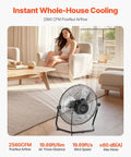 Heavy Duty 14 Inch Floor Fan Becomes A Cooling Beast With 2560 CFM Airflow, 3 Speeds, Industrial Grade Build, Perfect For Home Gym Office Garage Or Workshop, 360 Degree Tilt And Quiet Operation Under 60dB in living room