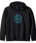 Cool Black Zip Hoodie For Machinist Guys With Cool Vise Gauge Square Tool Set Design, 8.5 oz fabric, full zipper, classic fit.