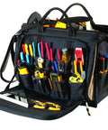 Heavy Duty Tool Bag With 50 Pockets And Large Center Compartment, Multi-Compartment Tool Organizer For Power Tools