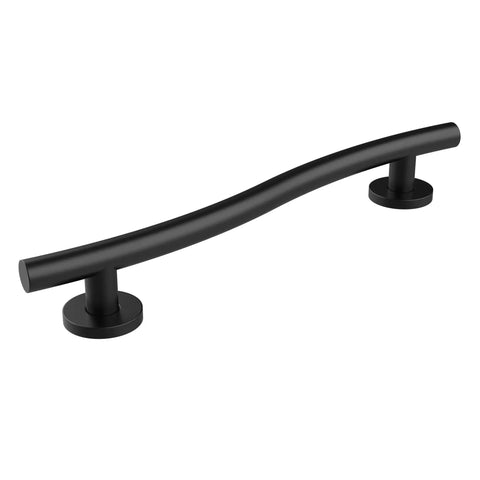 Wave Grab Bar 1.25 Inch Diameter 16 Inch Length Brushed Nickel 18 Gauge Stainless Steel Construction ADA Compliant Durable Bathroom Grab Rail