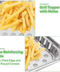 20 Pack Aluminum Foil Pans 16 By 12 Inch Large Disposable Bakeware with fries on perforated grill topper