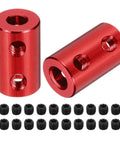 Rigid Screw Coupling For 5Mm To 6Mm Shafts Shaft Coupler Connector L20Mm X D12Mm Aluminum Alloy Joint Set For 3D Printers DIY Encoders Red 5 Pack With 20 Screws And Heavy Duty DIY Friendly Aluminum Construction, two red couplings with screws