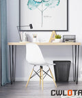 Desk with 18 Inch Hairpin Table Leg Set Of 4 With Solid Rods Metal Desk Legs For Coffee Tables Benches Dining And Bar Height