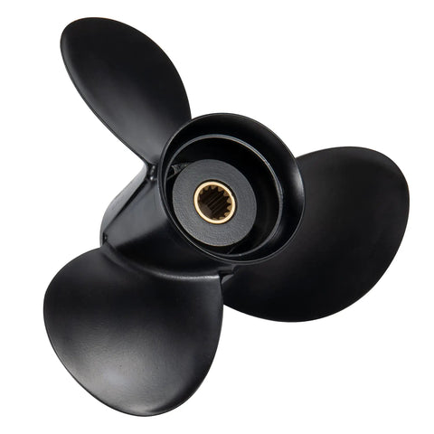 Aluminum Outboard Boat Propeller Ten And One Quarter Inch Diameter Fifteen Pitch Fourteen Spline Hub Right Hand Rotation Fits BRP Johnson Evinrude OMC Stern Drives 15 To 35 HP OEM Upgrade Pro Grade Performance