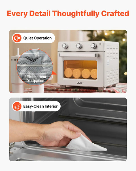 Sublimation Oven Machine Kit For Tumblers Mugs Bowls 26 Qt with 360 Turbo Convection showcasing quiet operation and easy-clean interior.