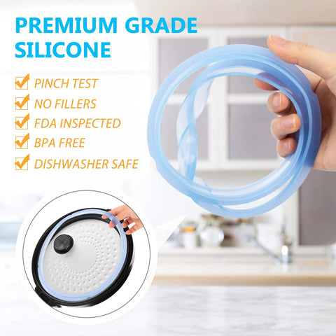 Person holding Three Pack 6 Qt Silicone Sealing Ring Set For Electric Pressure Cookers Replacement Gasket