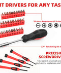 30-piece driver bit assortment and precision screwdrivers from the 58 Piece Home Repair Tool Kit For Quick Fixes And Everyday Projects