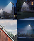 Upgraded Solar Street Light 12000 Lumens Super Bright Outdoor With 10000mAh Battery And 120 LEDs illuminating urban street