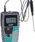 PH 5 Plus Handheld Meter With ATC Probe For On The Go Lab Reads PH And Temperature, Auto Temperature Compensation, Easy Push Button Operation, Three Point Calibration And Auto Buffer Recognition showing digital display.