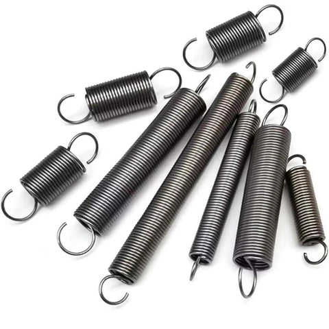 Top Shelf Dual Hook Tension Springs Built Tough From Heat Tempered Steel, 500 Mm Overall Length, 4 Mm Wire And 38 Mm Outside Diameter, various sizes displayed.