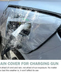 Tough As Nails Magnetic EV Charger Port Cover With Crisp Clear View Window, installed on an electric car protecting from rain.