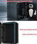Solid EV Charger Enclosure Heavy Duty Weatherproof Shell For Outdoor Stations showcasing integrated drainage design in rain.