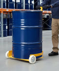 55 Gallon Drum Dolly With Swivel Wheels For Heavy Duty Drum Transport Haul Up To 1200 Lbs Like A Boss Durable Steel Construction Adjustable Ergonomic Handle From 28.94 To 38.4 Inches 360 Degree Steering For Smooth Moves, blue drum on dolly