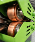Heavy Duty High Speed Air Cushion Machine Rolls Out Bulletproof Air Pillows At Thirty Nine Feet Per Minute Cranks To Hot In Thirty Seconds For Smooth Shipping Hustle, close-up on dual heating rollers.