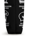 Side view of Paddler Tote Bag For Dragon Boat Racing And Dragonboating Enthusiasts Team Gear, black fabric with white graphic text.