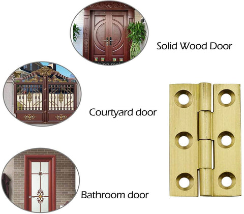 2.5 Inch Mini Drawer Hinge Set Brass Folding Butt Hinges for Cabinets and Jewelry Boxes 8 Pack Easy Install