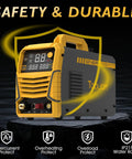 60 Amp Plasma Cutter With Non High Frequency Pilot Arc For Pro Grade Real Smooth Cuts Up To Three Quarters Inch Digital Display DC Inverter Dual Voltage 110 Or 220 Volts